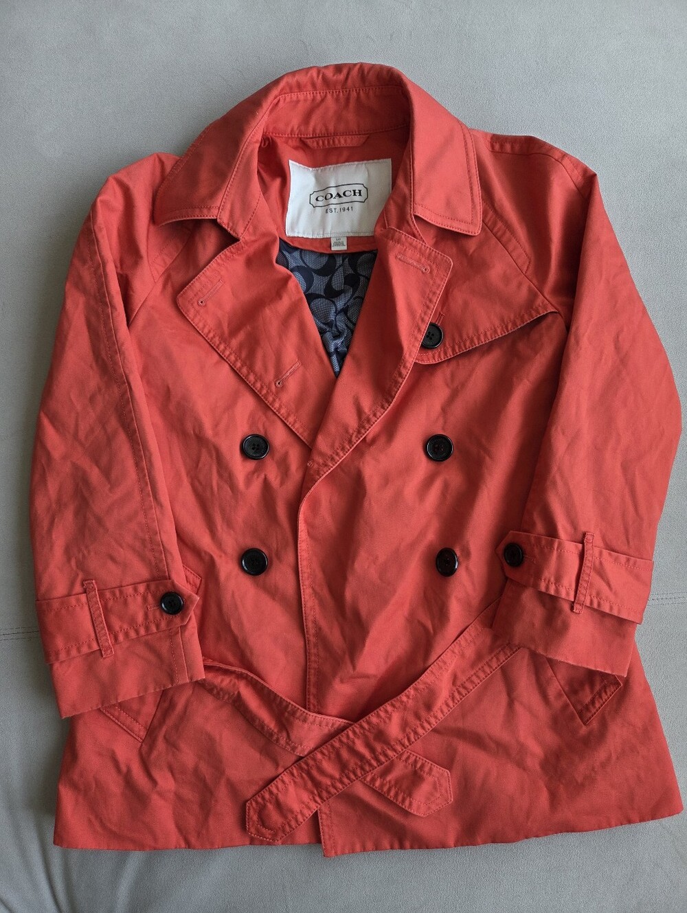 Coach Women's Orange Double-Breasted Jacket